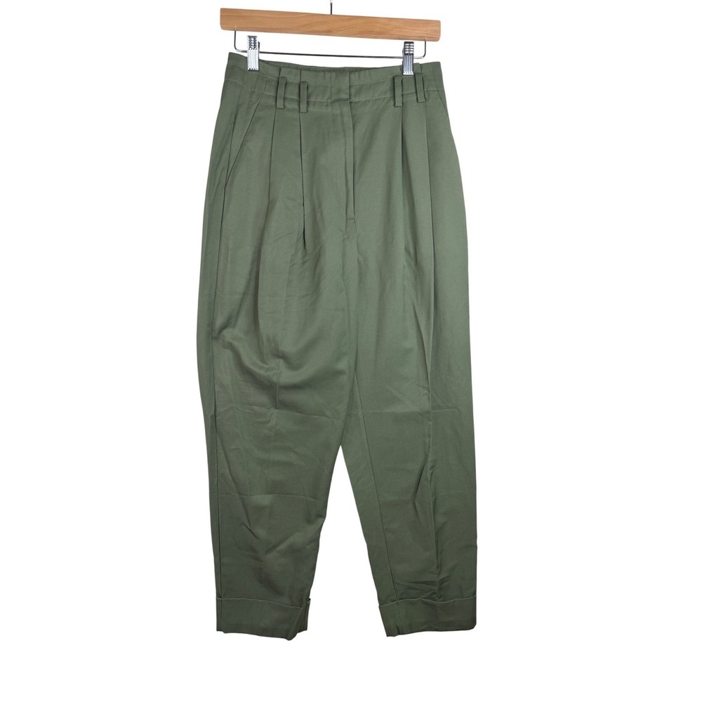 Elizabeth and James Pleated Trousers size 8 Olive‎ Green